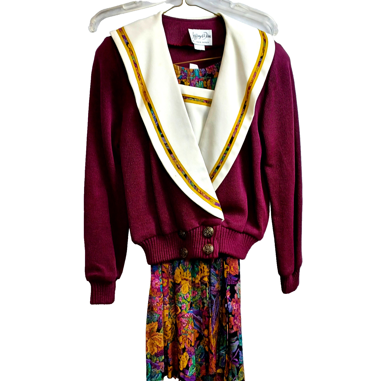Vintage Sweater & Skirt Set Jeffrey & Dara by Linda Hutley Size 5/6 Mob Wife