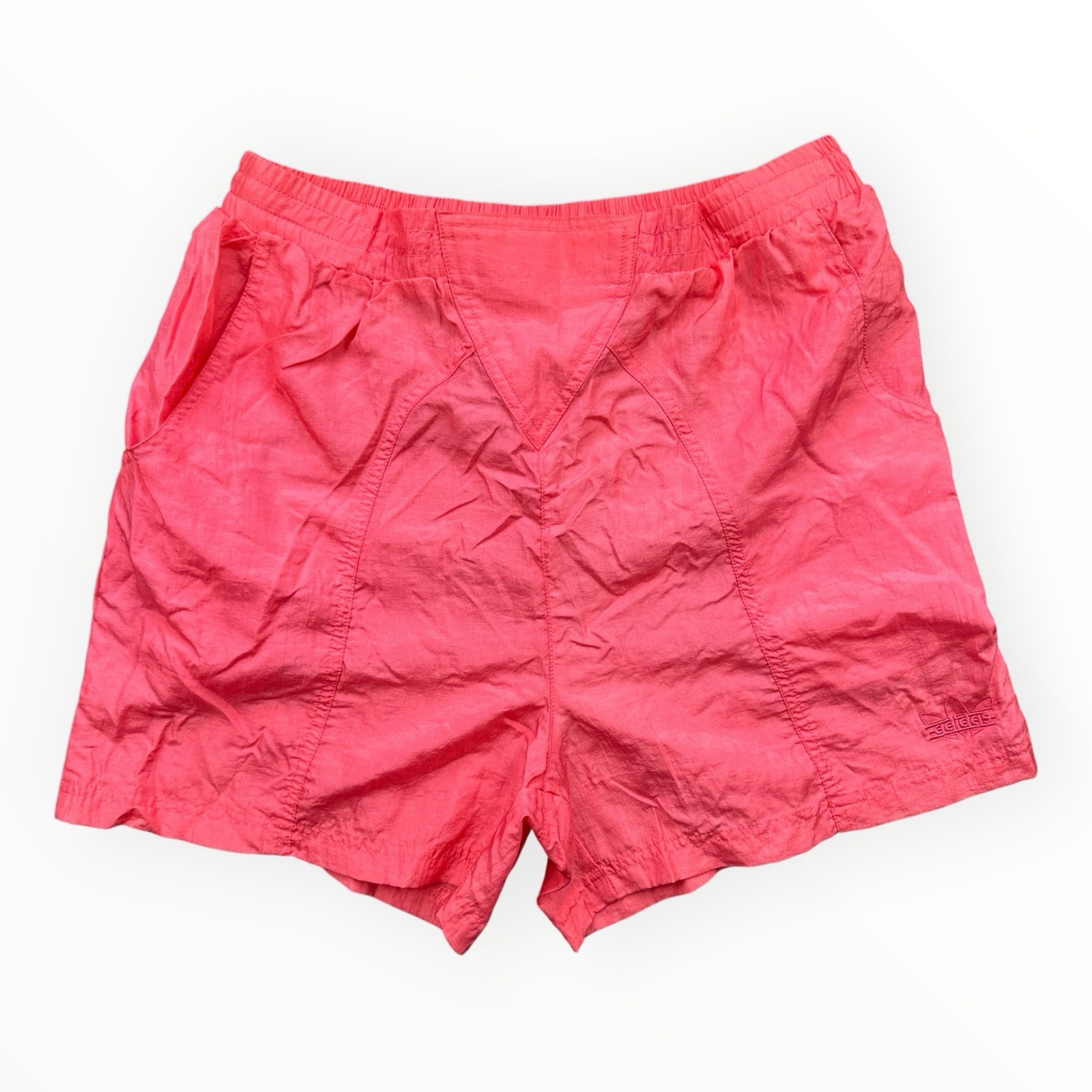 Adidas Women&rsquo;s Vintage Shorts Size D40 M Cotton 40-50cm Nylon 80s 90s Pink TS25