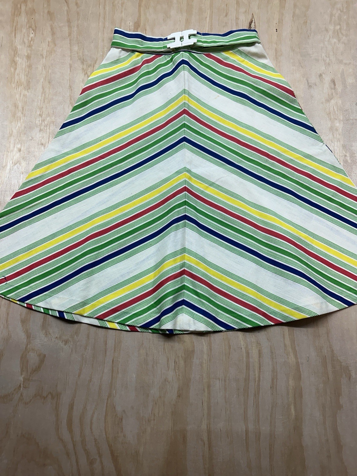 Vintage 1970&rsquo;s Rainbow Chevron Skirt Boho Hippy Sz S A Line Marsha Brady Bunch