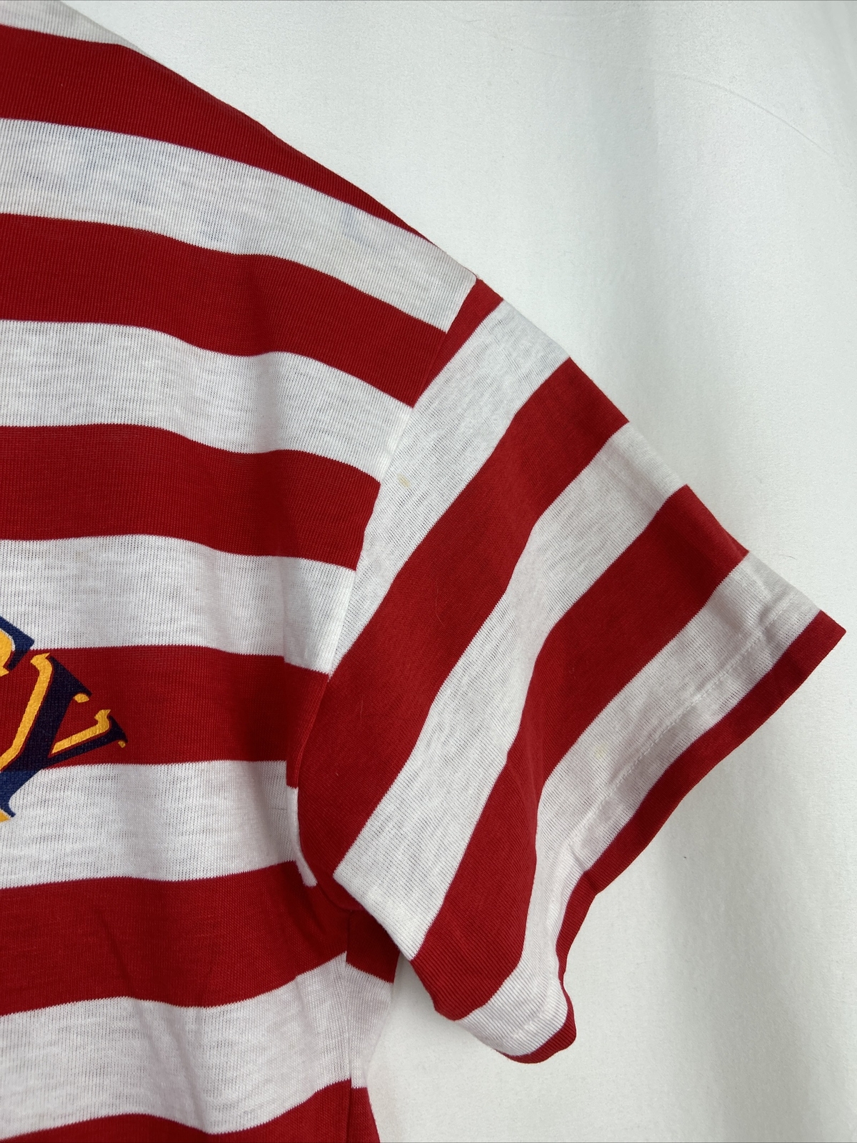 Vtg Gee Gee&rsquo;s by Milaca Mills Red White Striped University Club Sleep Shirt OS