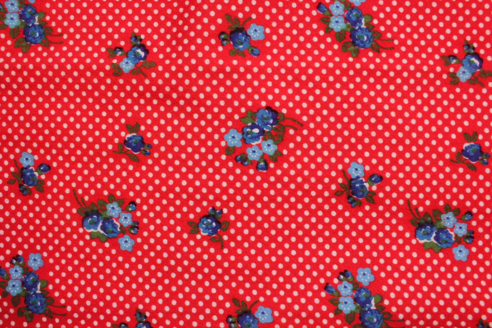 VTG Women&rsquo;s 70s Red Polka Dot & Blue Floral Bell Bottom Pants Sz 29&Prime; / M 1970s