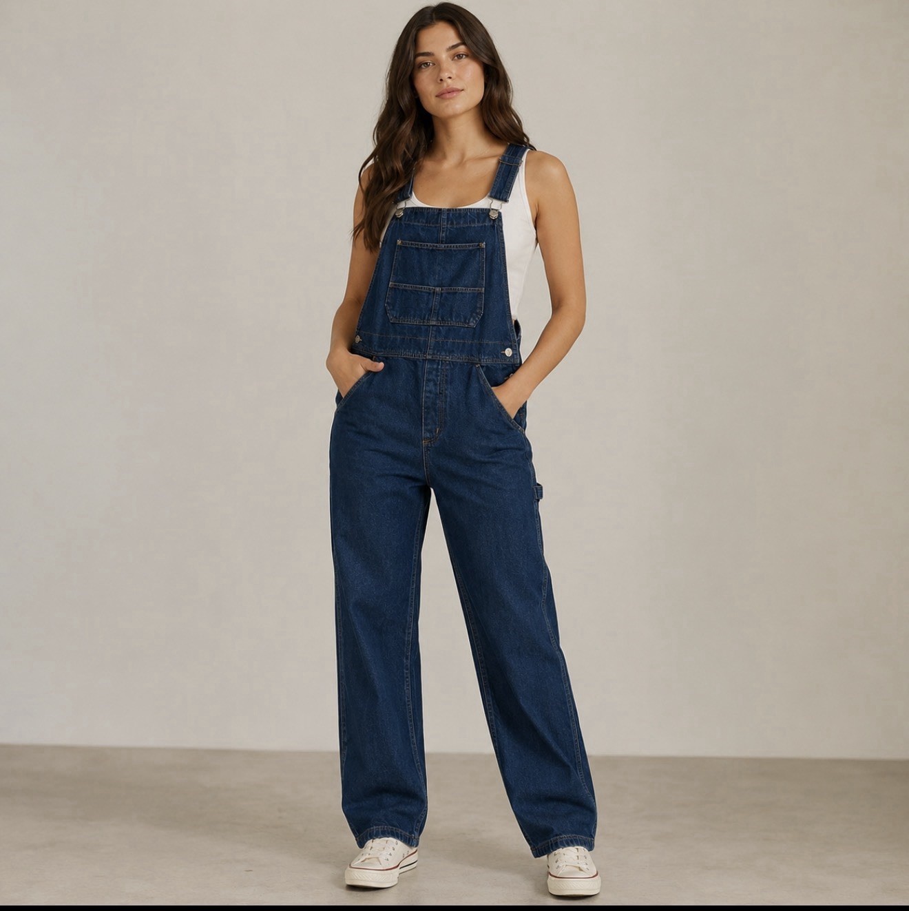 Vintage 1990&rsquo;s Cherokee Bib Overalls Blue Denim – Women&rsquo;s Large – EUC