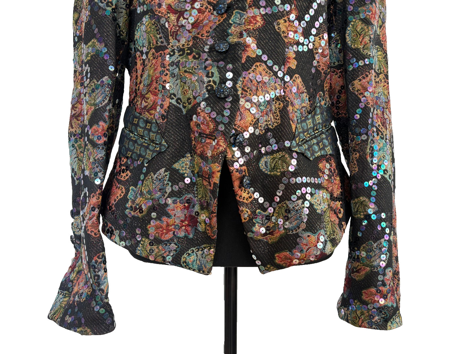 Rare VTG 1990s Christian Lacroix Paris Embellished Couture Jacket FR 42