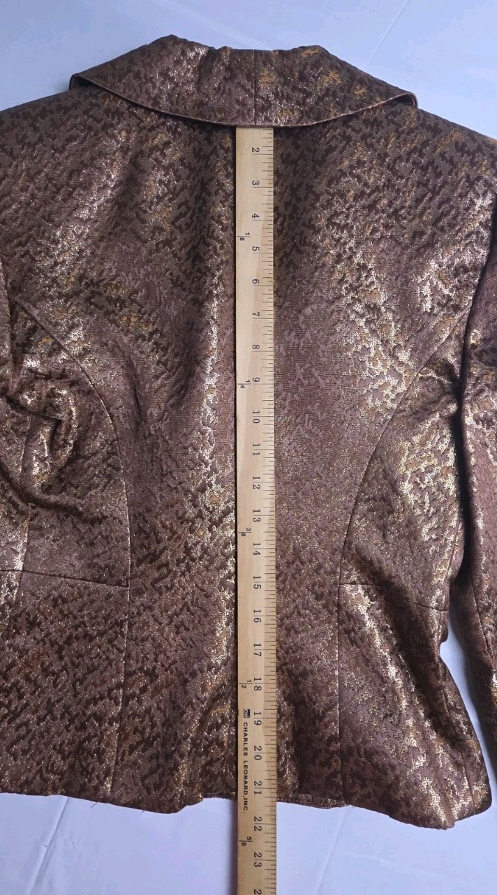 Vtg 80s Neiman Marcus Exclusive Metallic Brocade Skirt Suit Women 4 Dynasty Glam