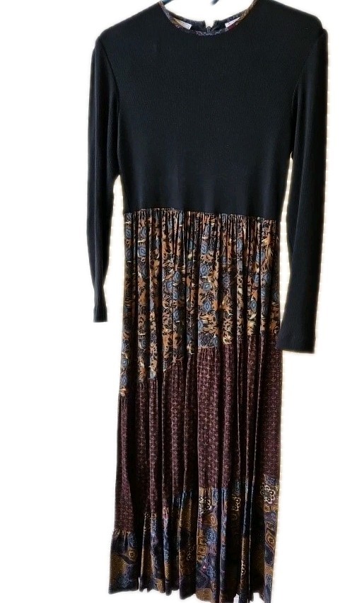 Karin Stevens Dress Size 8 Cotton &Rayon, Polyester, Paisley Vintage &rsquo;90s