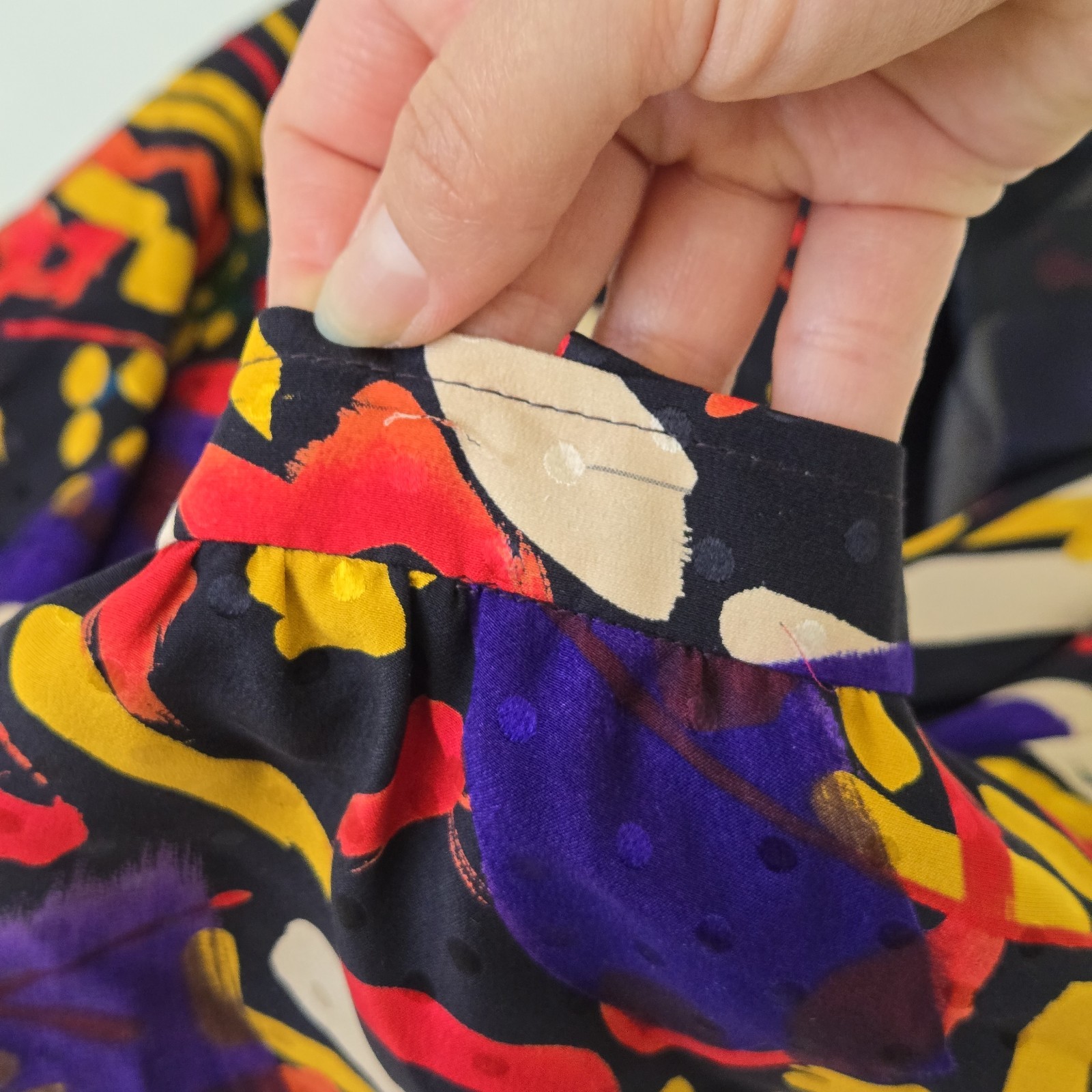 Vtg 1980s Emanuel Ungaro Parallèle Abstract Print Silk Wrap Skirt Sz6 Colorful