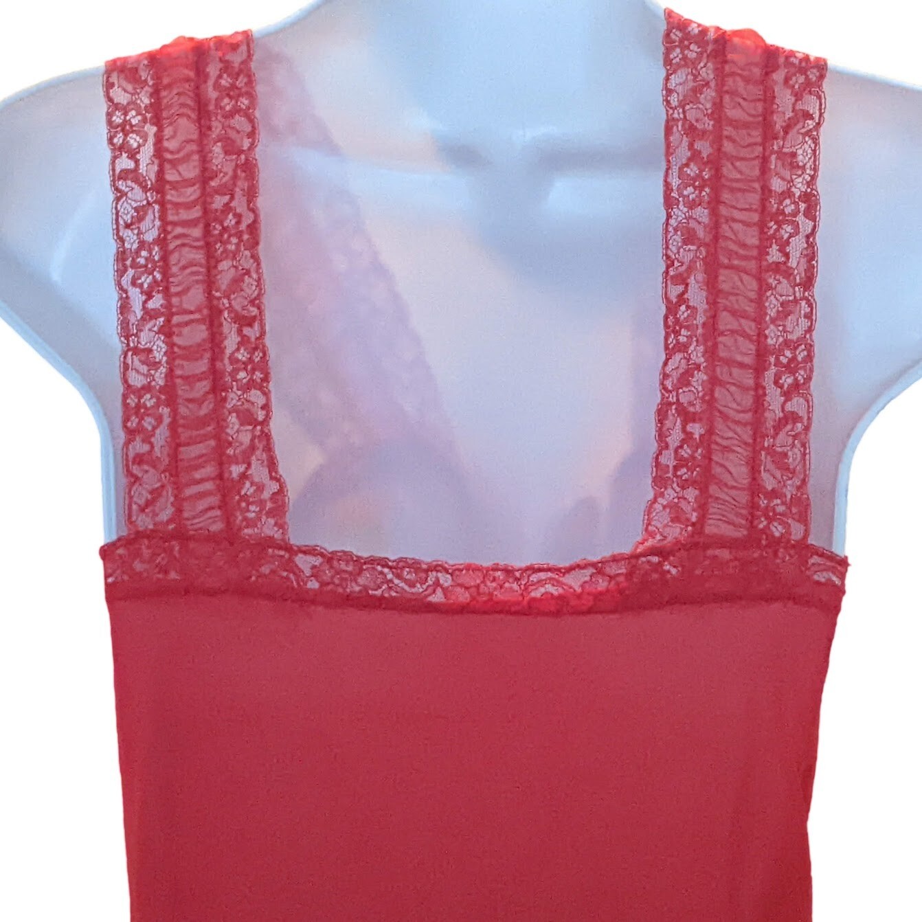 Strutwear Vintage 1950s Red Embroidered Slip/Nightie-Size 36