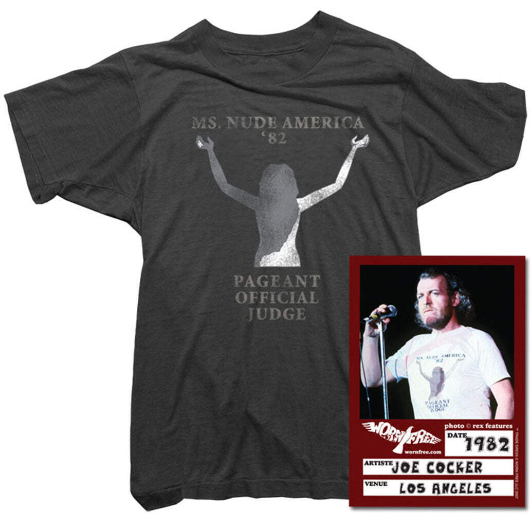 Joe Cocker T-Shirt – Ms Nude America Tee worn by Joe Cocker – Womens