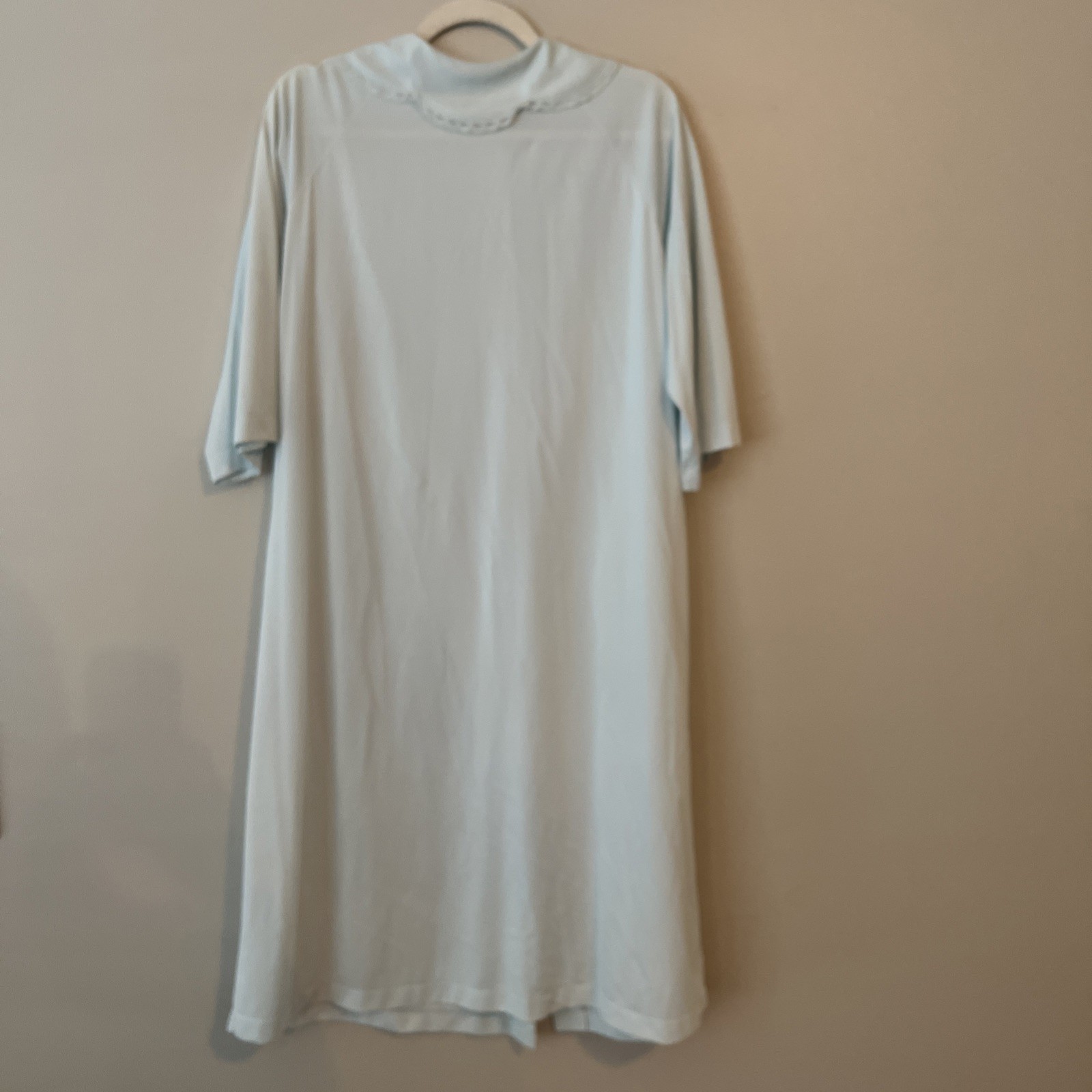 Vintage Shadowline Nightgown Robe Set Baby Blue Peter Pan Collar Medium Lace