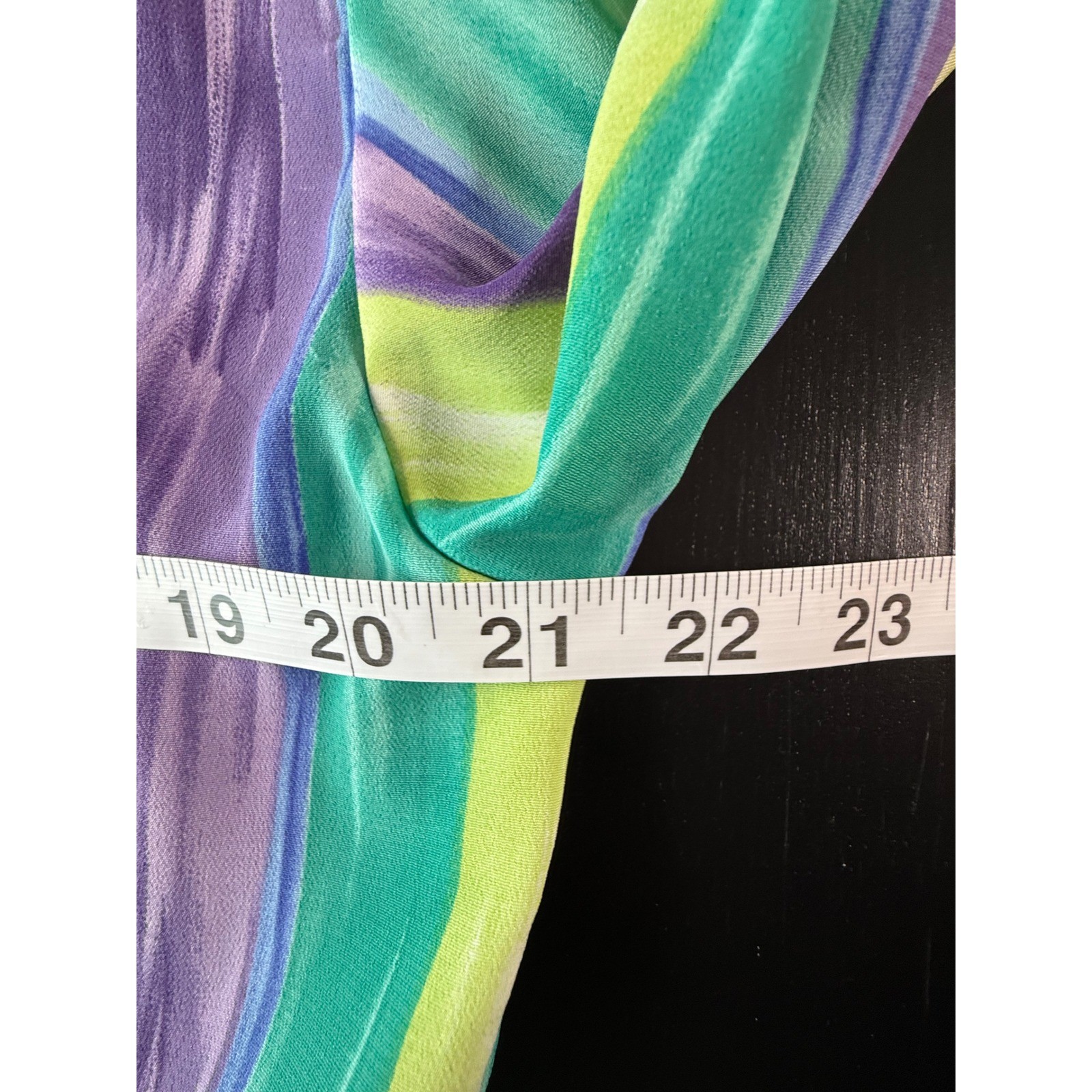 Teddi Petite Vintage Abstract Stripe Zip Up Bomber Jacket Purple Blue Green L