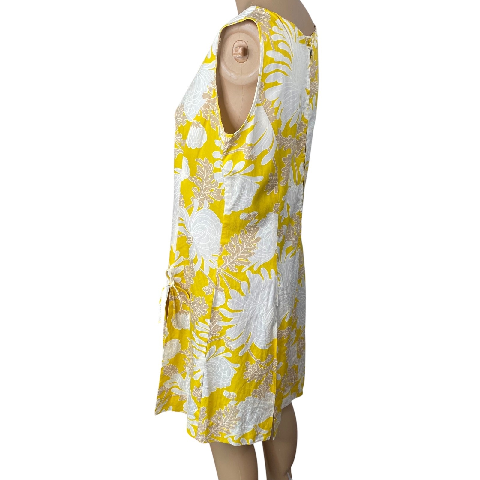 Vtg 60s Dash-About Yellow Floral Split Skirt Scooter Mini Dress SZ 16