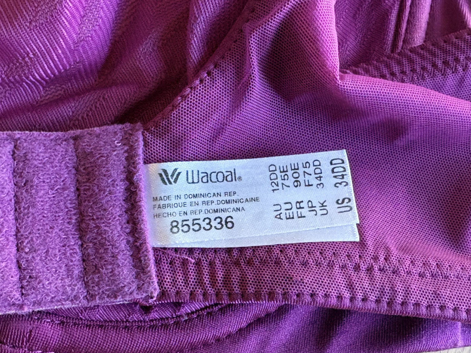 Wacoal 34DD Fuchsia Purple Elevated Allure Seamless Lift Underwire Bra #855336