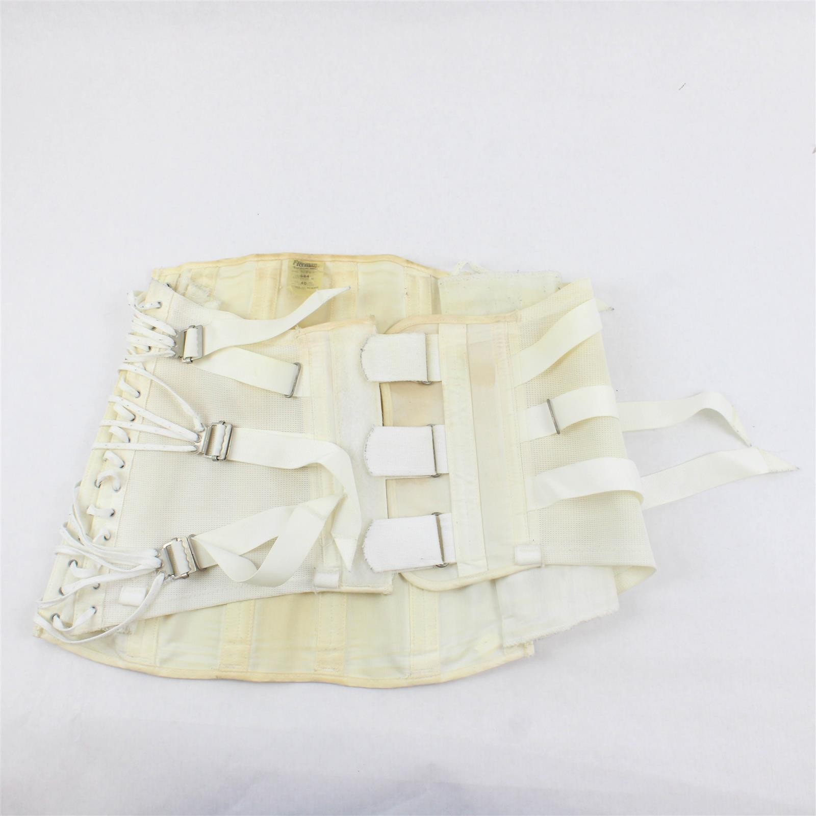 Vintage Off-White Lumbosacral Back Support Corset Size 40 – Flawed