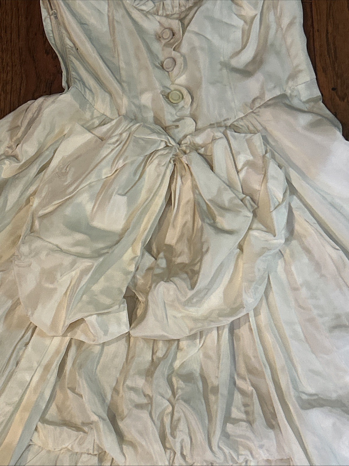 Vintage Ivory Spaghetti Strap Saloon Style Dress Size Small
