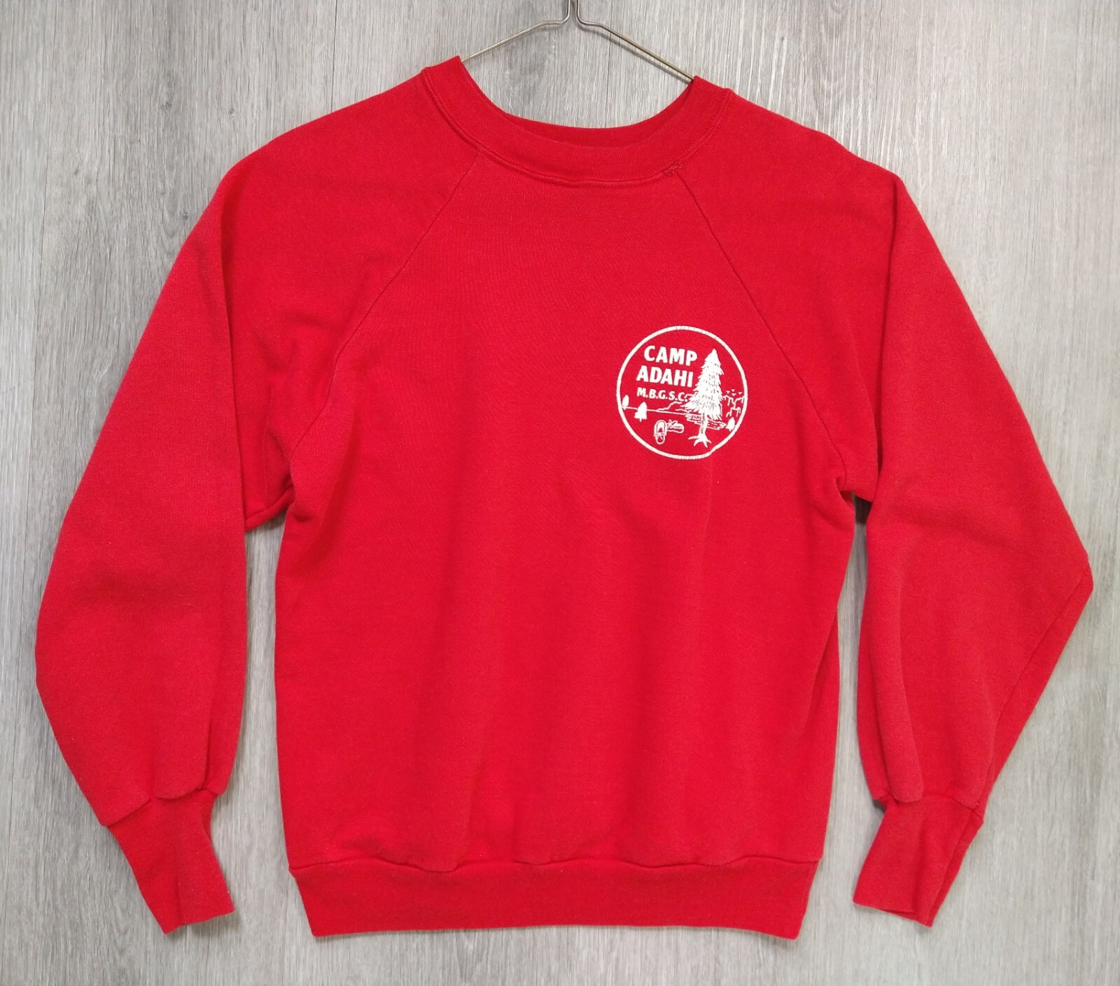 VTG 1970s Camp Adahi Sweatshirt Red Georgia Girl Scouts Camp