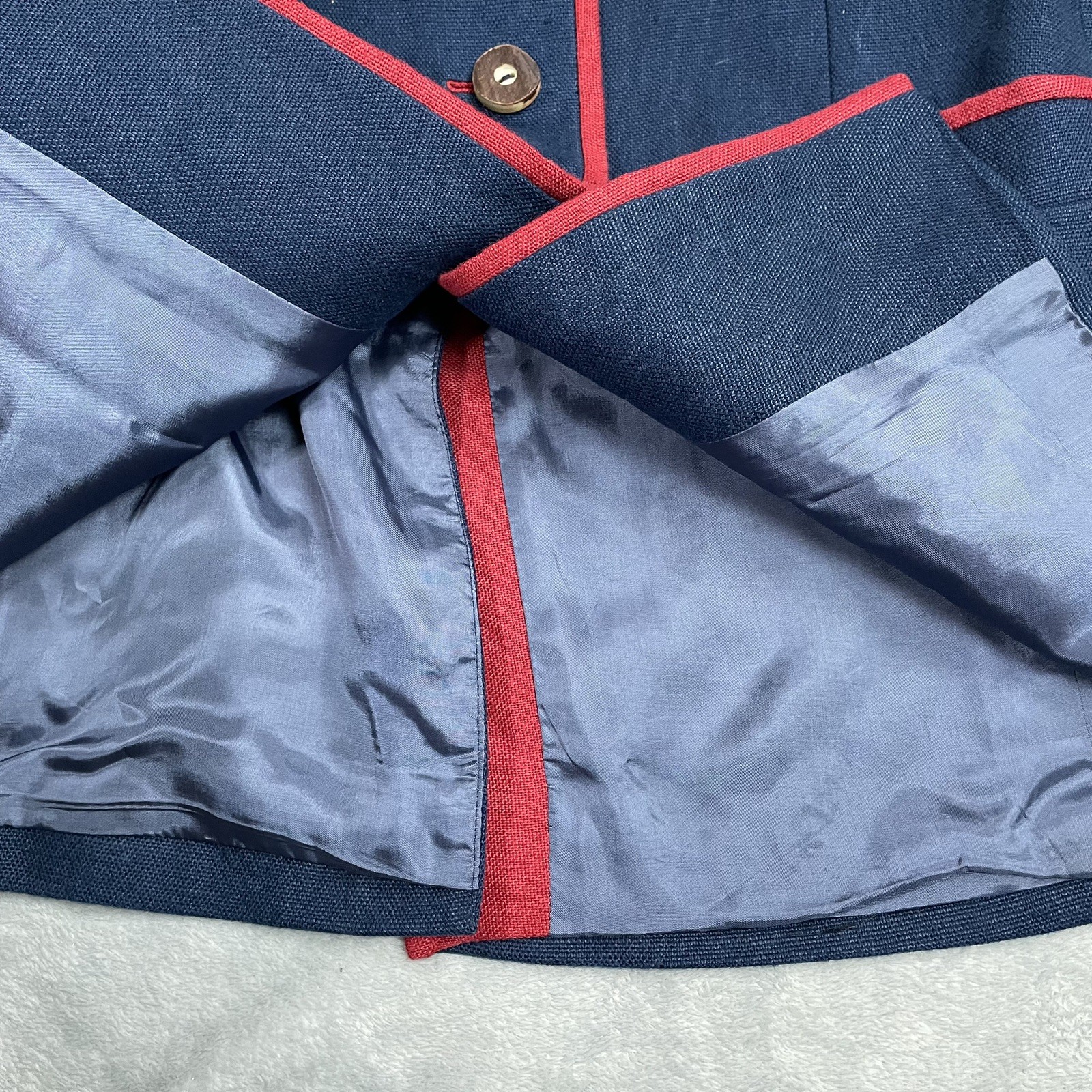 Original Lanz Blazer Jacket Womens Vintage Austria Blue Red Unique