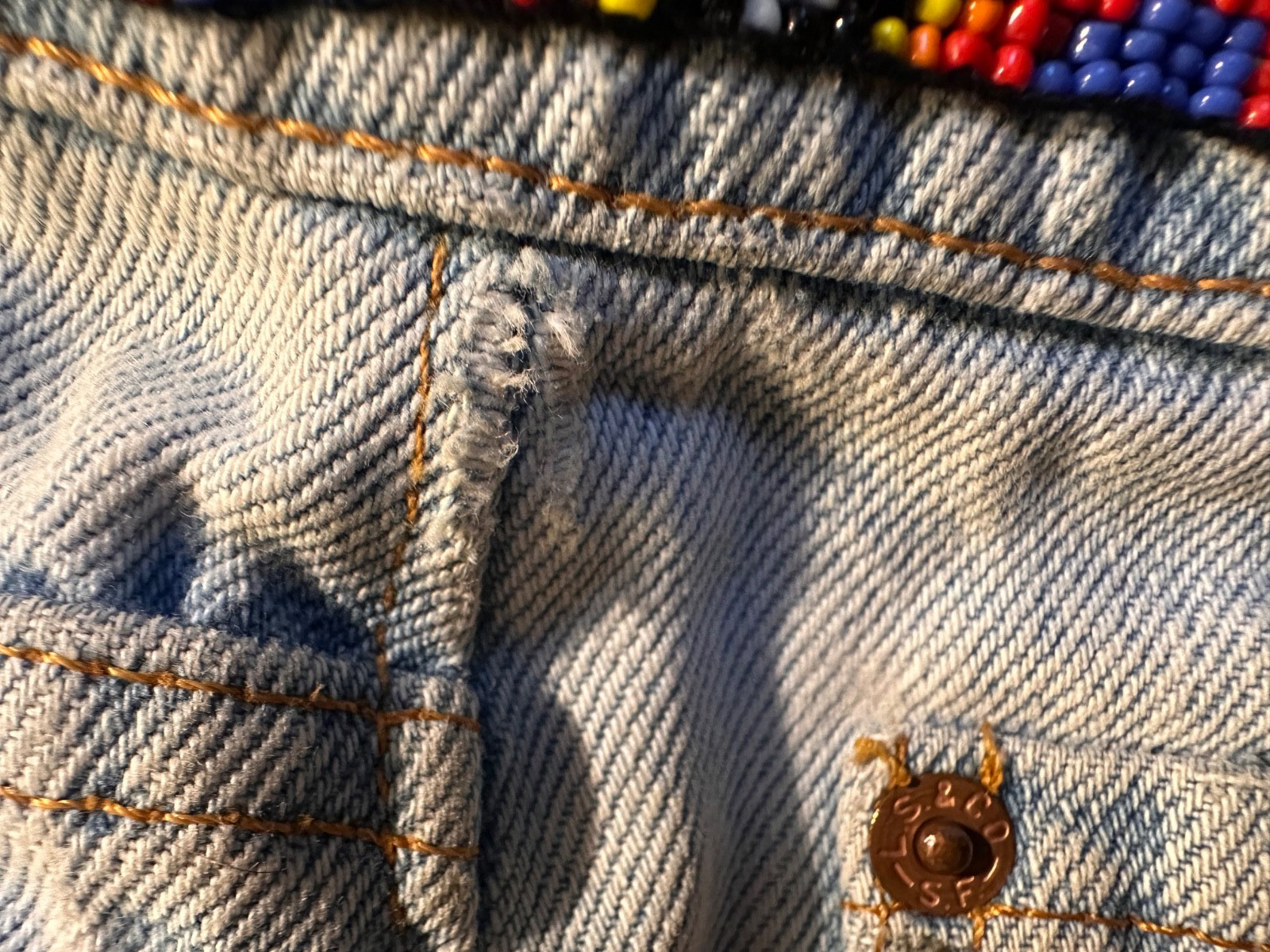Vintage 1990’s Buzz 18 Beaded Levi’s 505 Jeans Women’s Embellished Upcycled 6 S