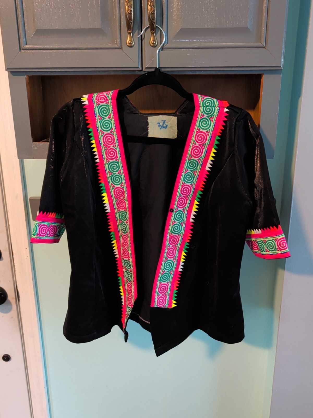 Hand Embroidered Vintage Hmong Jacket Size M