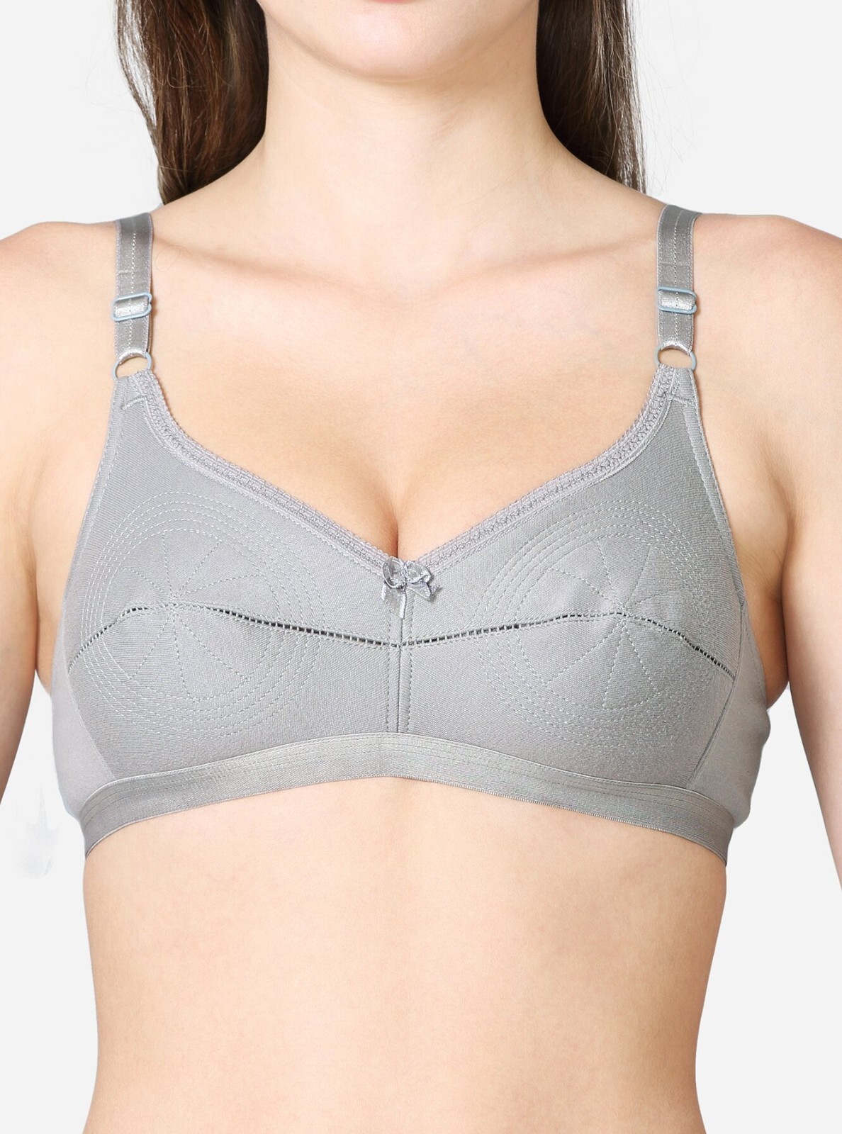 Gray Bullet Bra Organic Cotton – Vintage Retro Bra (Plus Size Available) Elastic