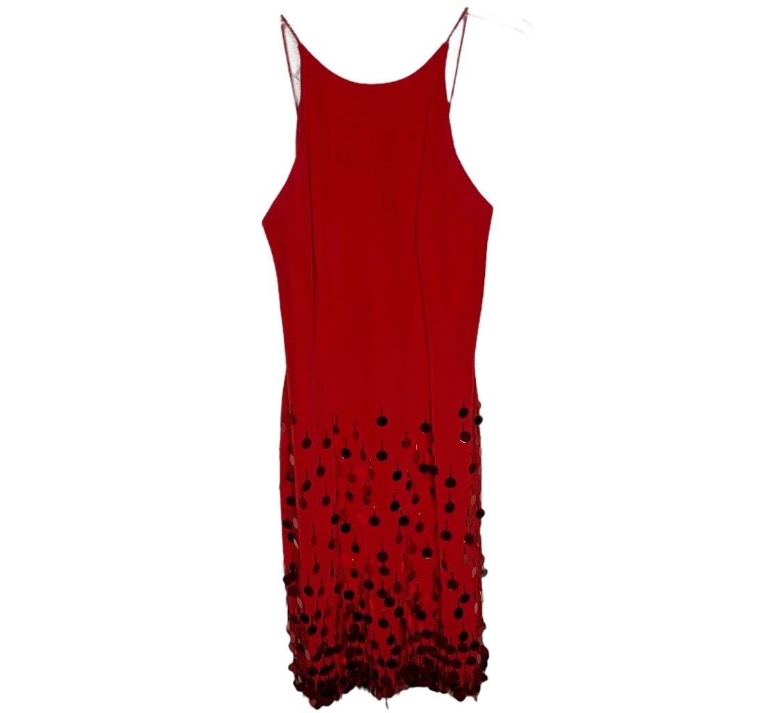 Vintage Gilar Evenings Red Sequin Mini Dress