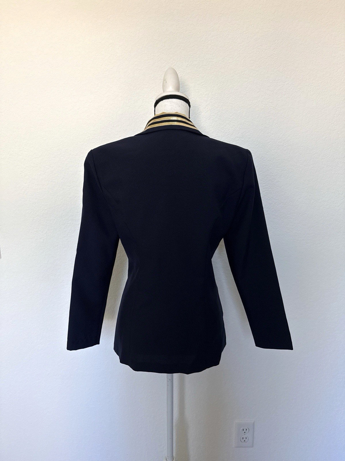 1980s 1990s Navy and Gold Nautical Double Breasted Jacket