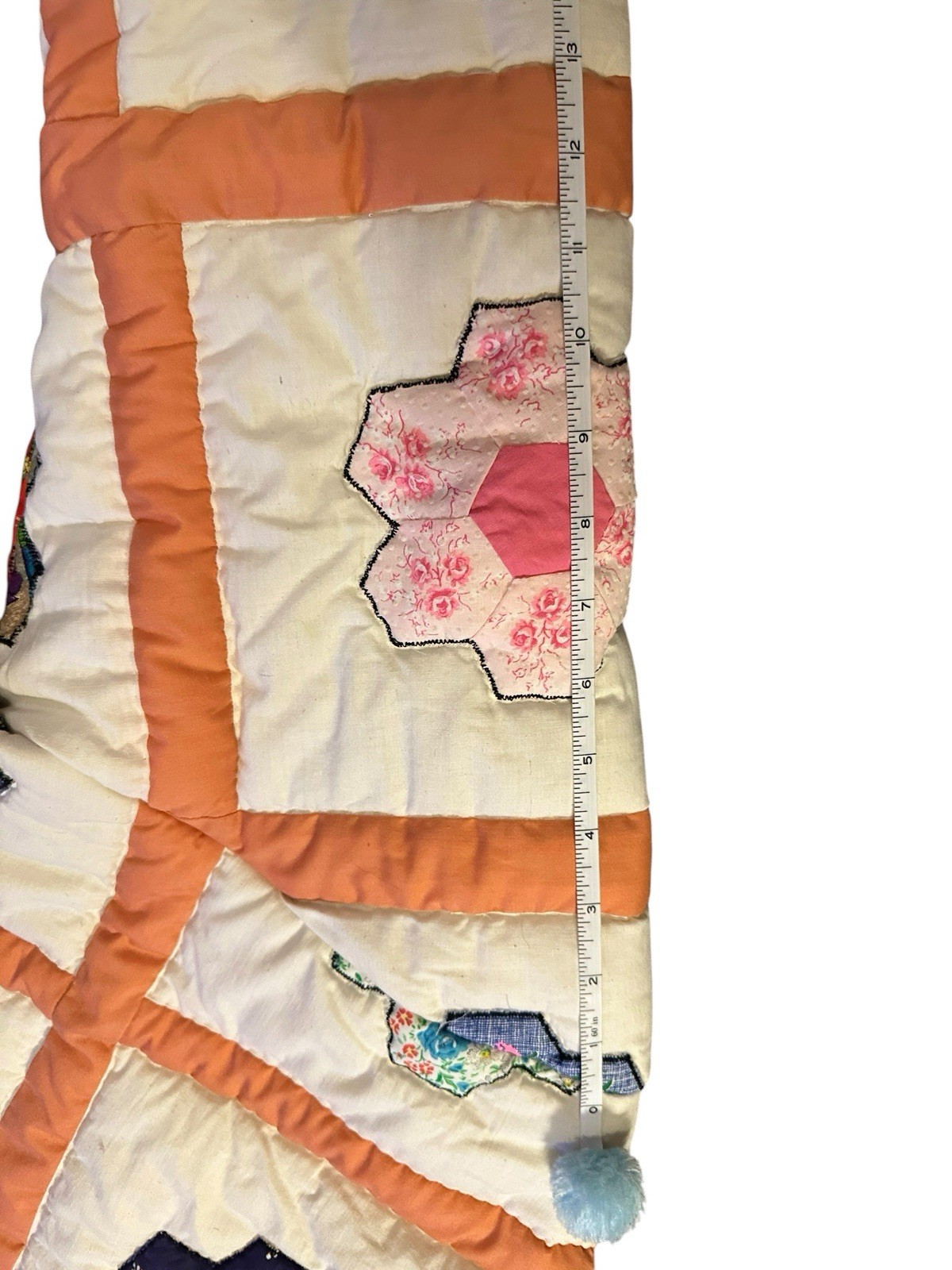 Vintage Flower Garden Handmade Quilt Jacket Coat 1970s Groovy Flower Power