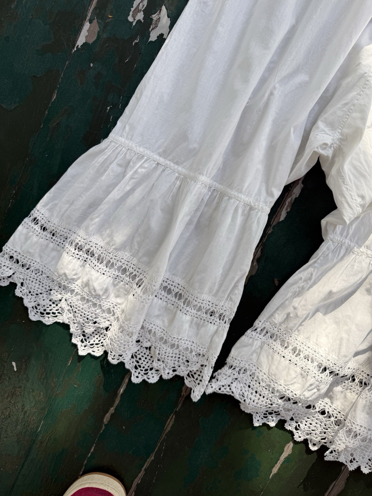 Edwardian Antique White Cotton Bloomers In Rare Waist 34