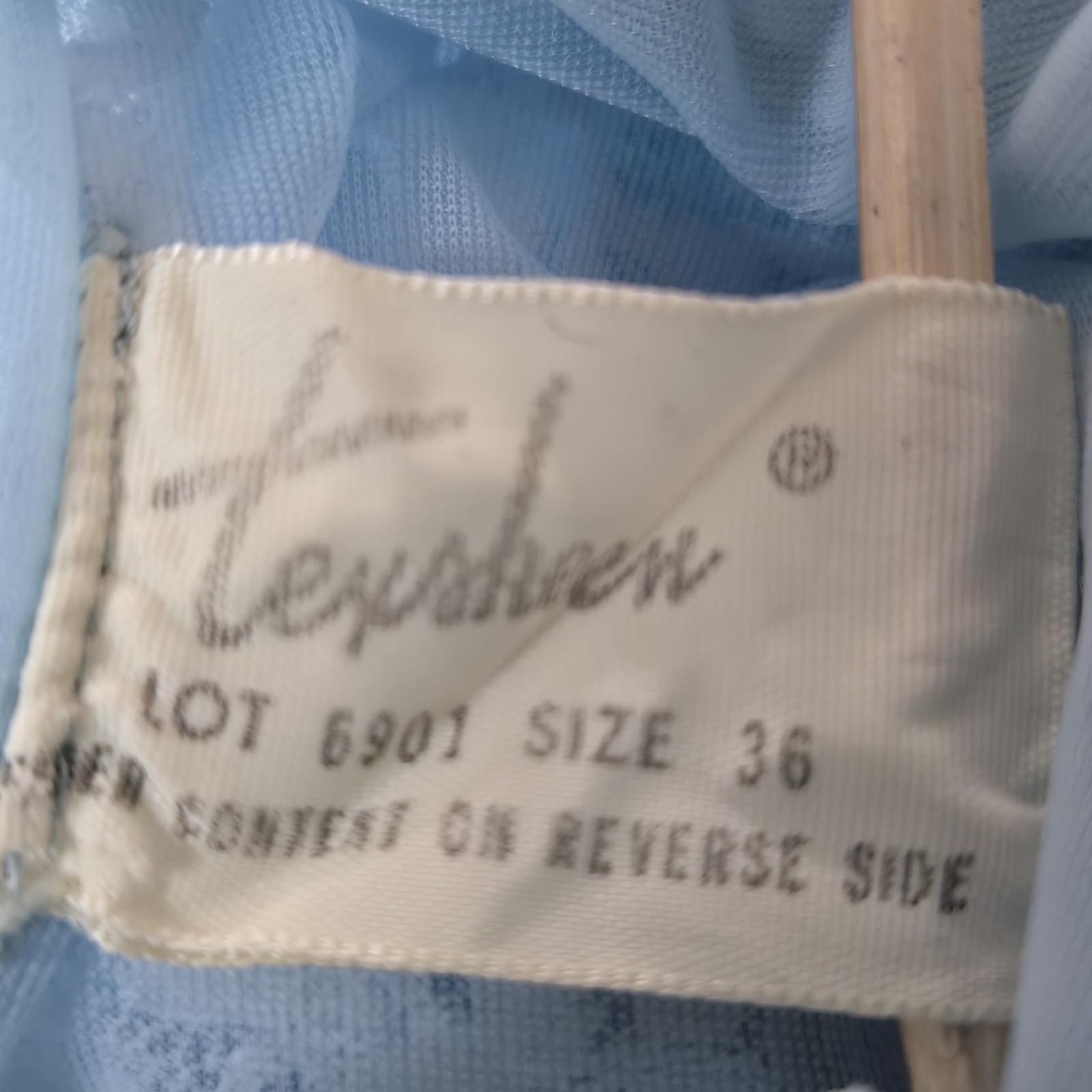 Vintage 50s Texsheen Peignoir Robe Chiffon Lace Powder Blue Size Small USA