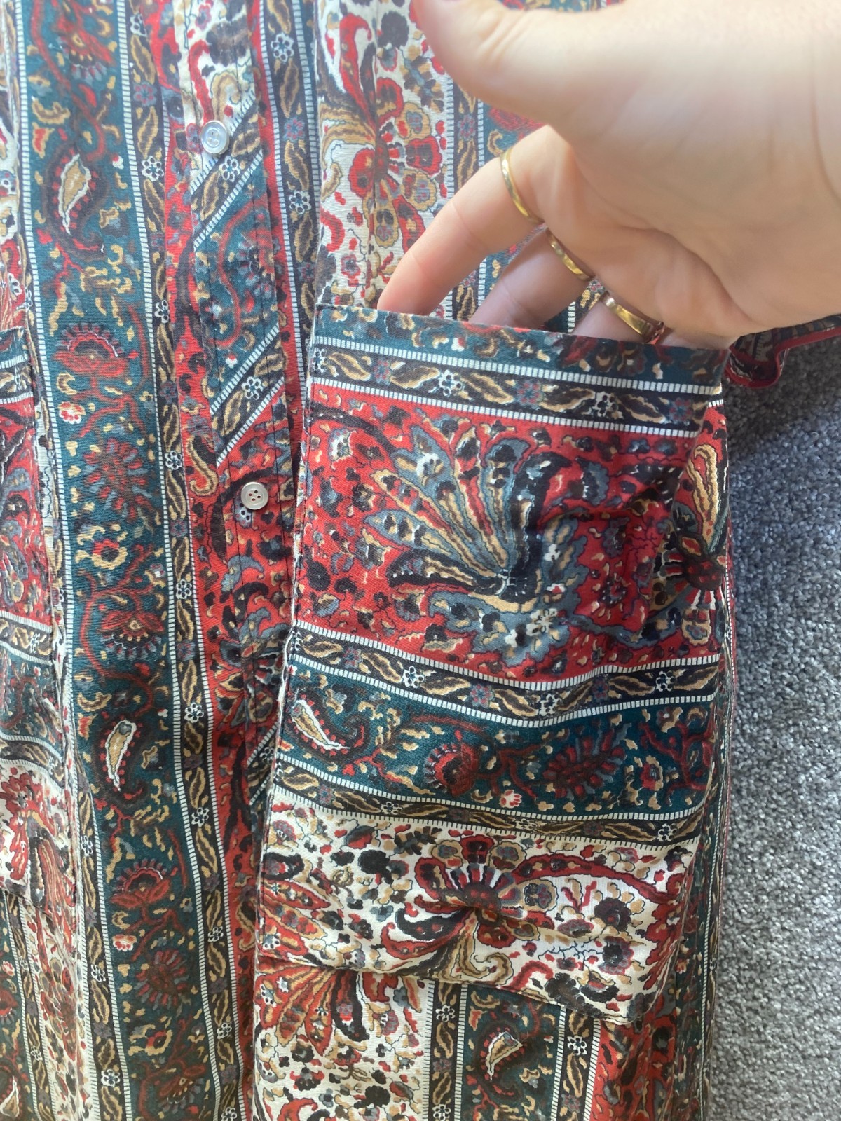 VINTAGE 60s 70s MODELS COAT House Dress Boho Colorful Mod Paisley Floral Size 10