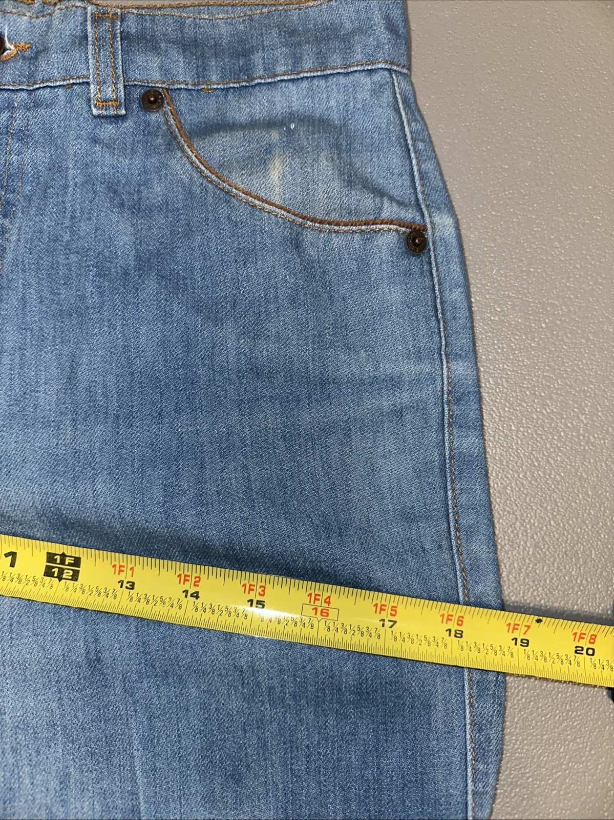 Vintage 70&rsquo;s Levi&rsquo;s Orange Tab Bootcut Light Wash Jeans Slash Pocket 30x 29.5