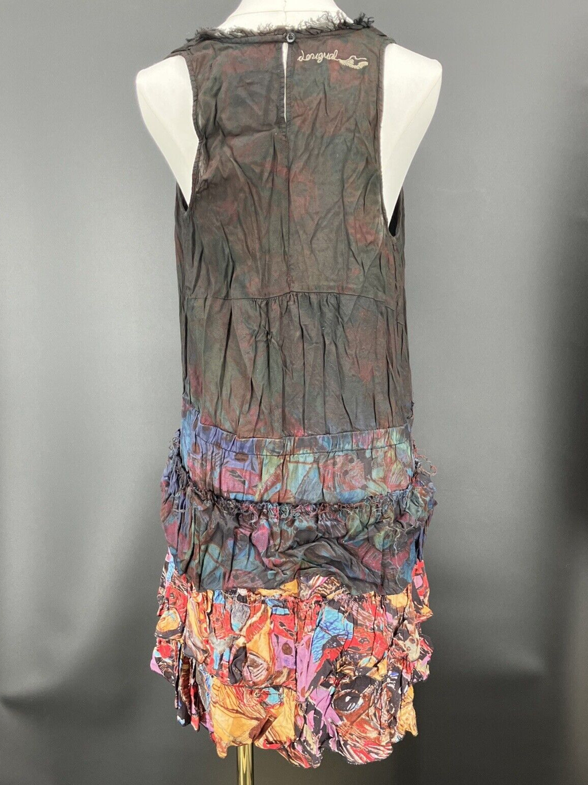 Amazing Desigual, gothic sheer, tiered dress 42 EU