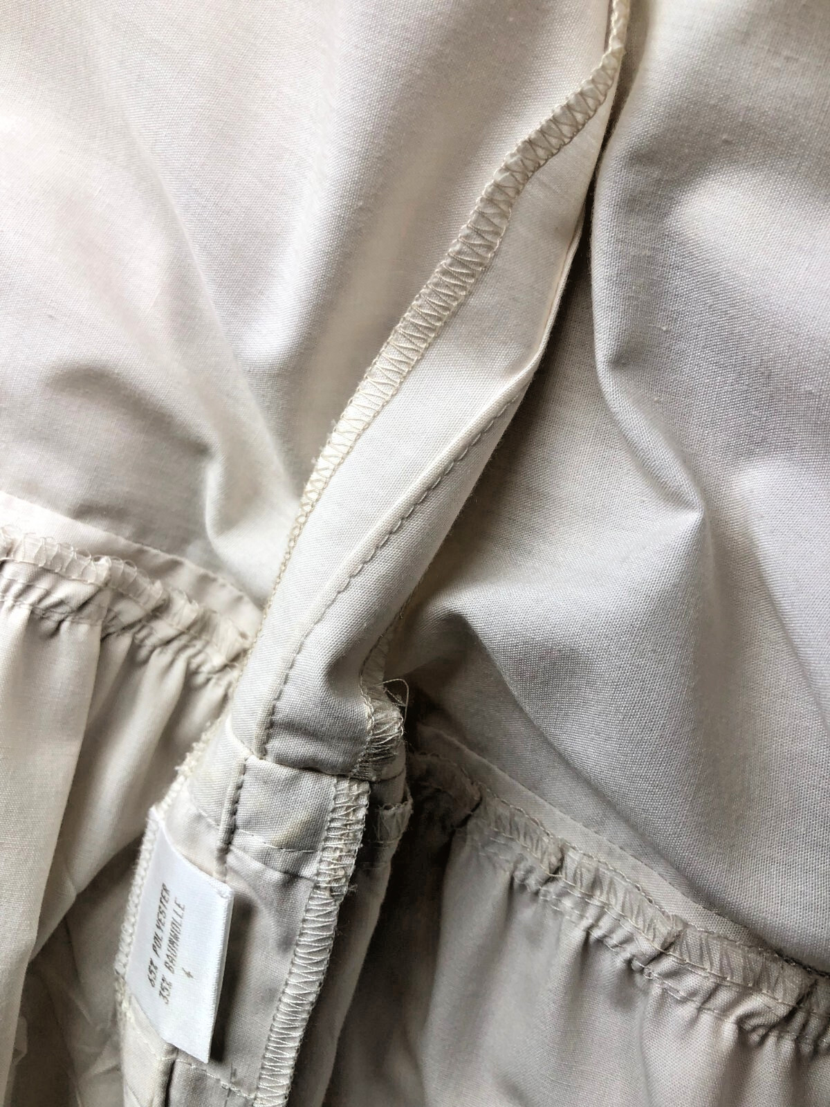 vintage petticoat eyelet embroidery waistband with elastic size 38 40 beige natural long