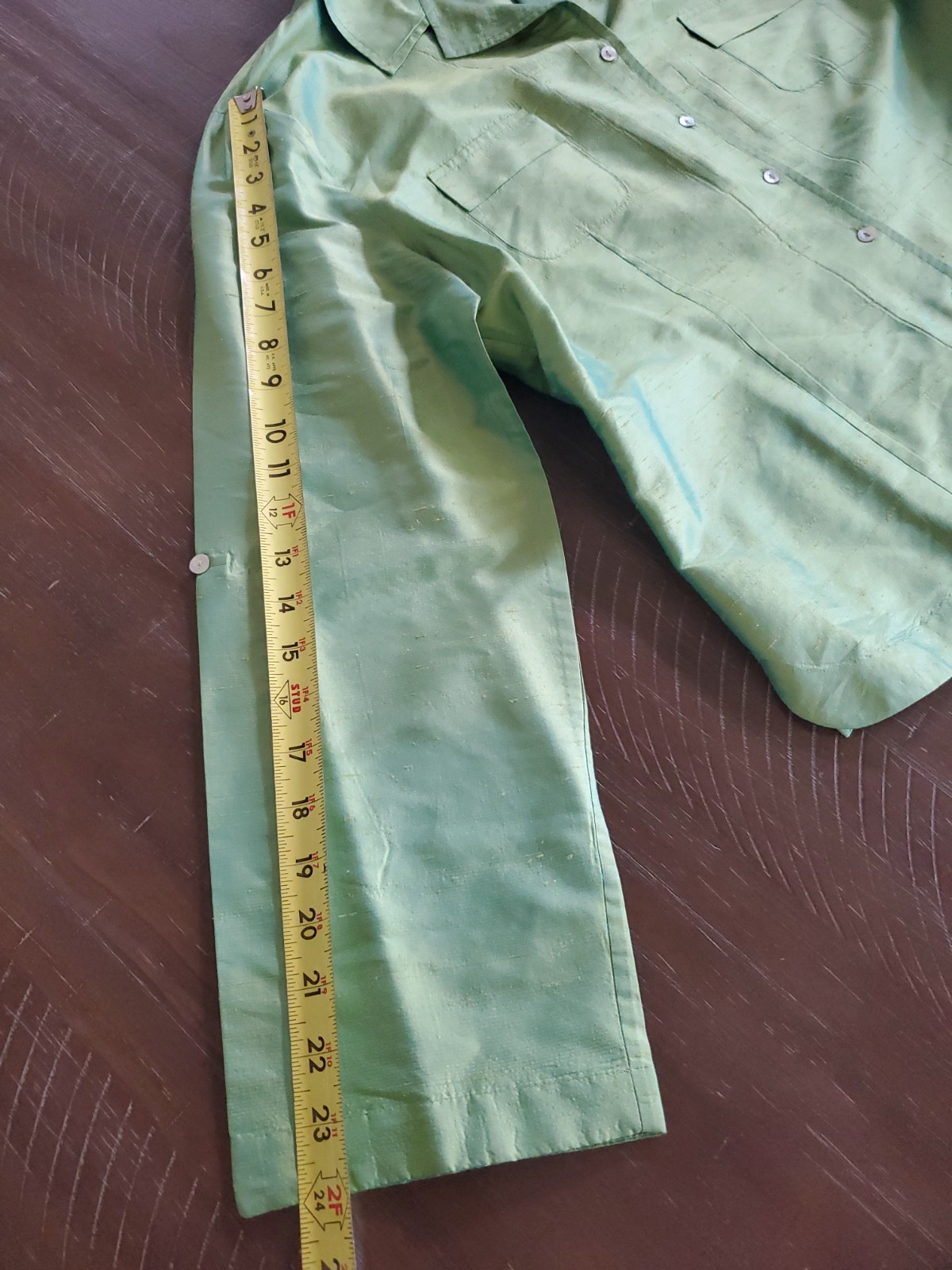 ALLISON TAYLOR Vintage Silk Lime Green 2pc Pant / Jacket Suit Women&rsquo;s XL /14