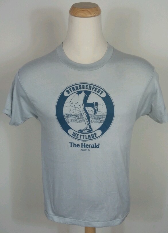 Vtg 80&rsquo;s Paper Thin Screen Stars German Running Marathon T Shirt L Hipster Track