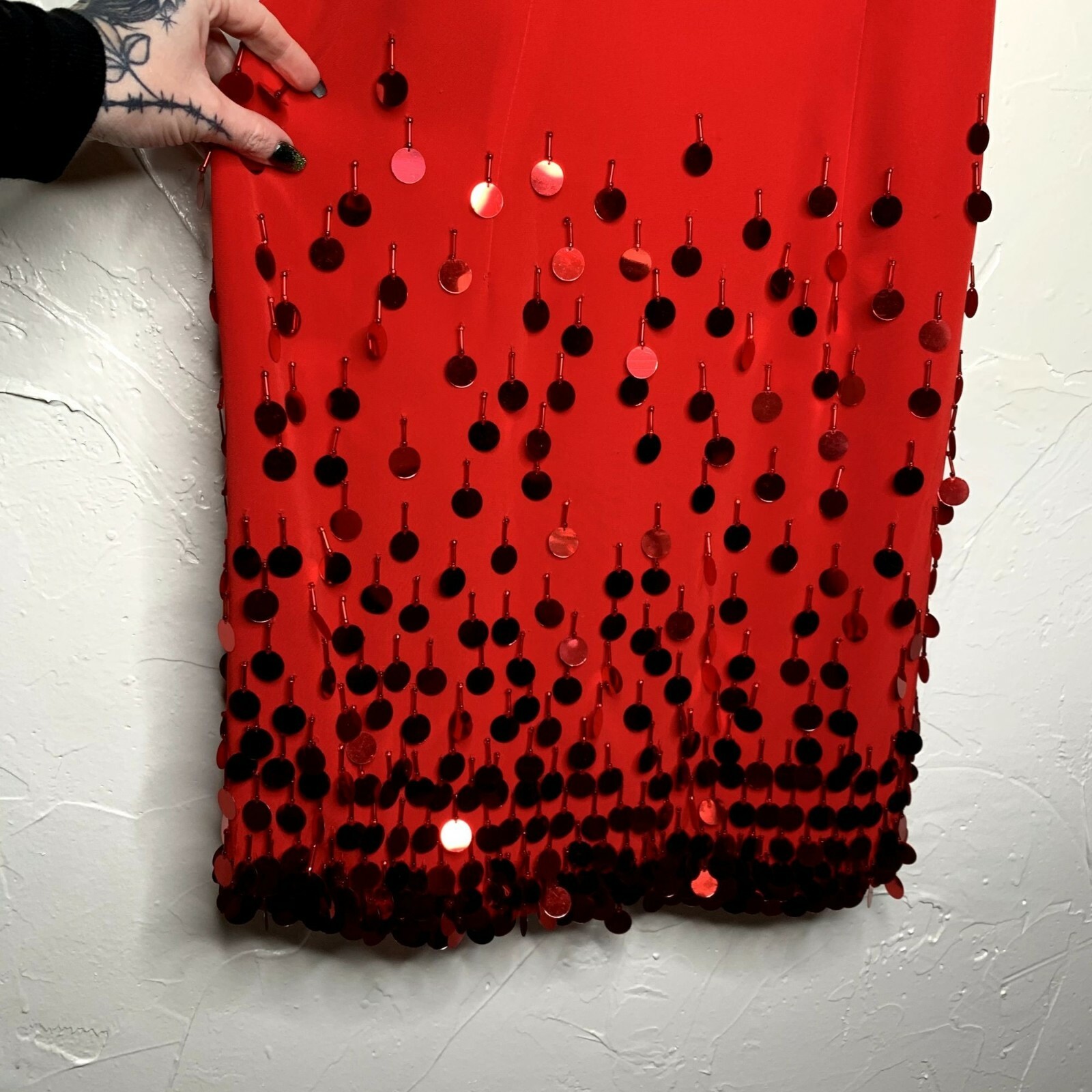 Vintage Gilar Evenings Red Sequin Mini Dress