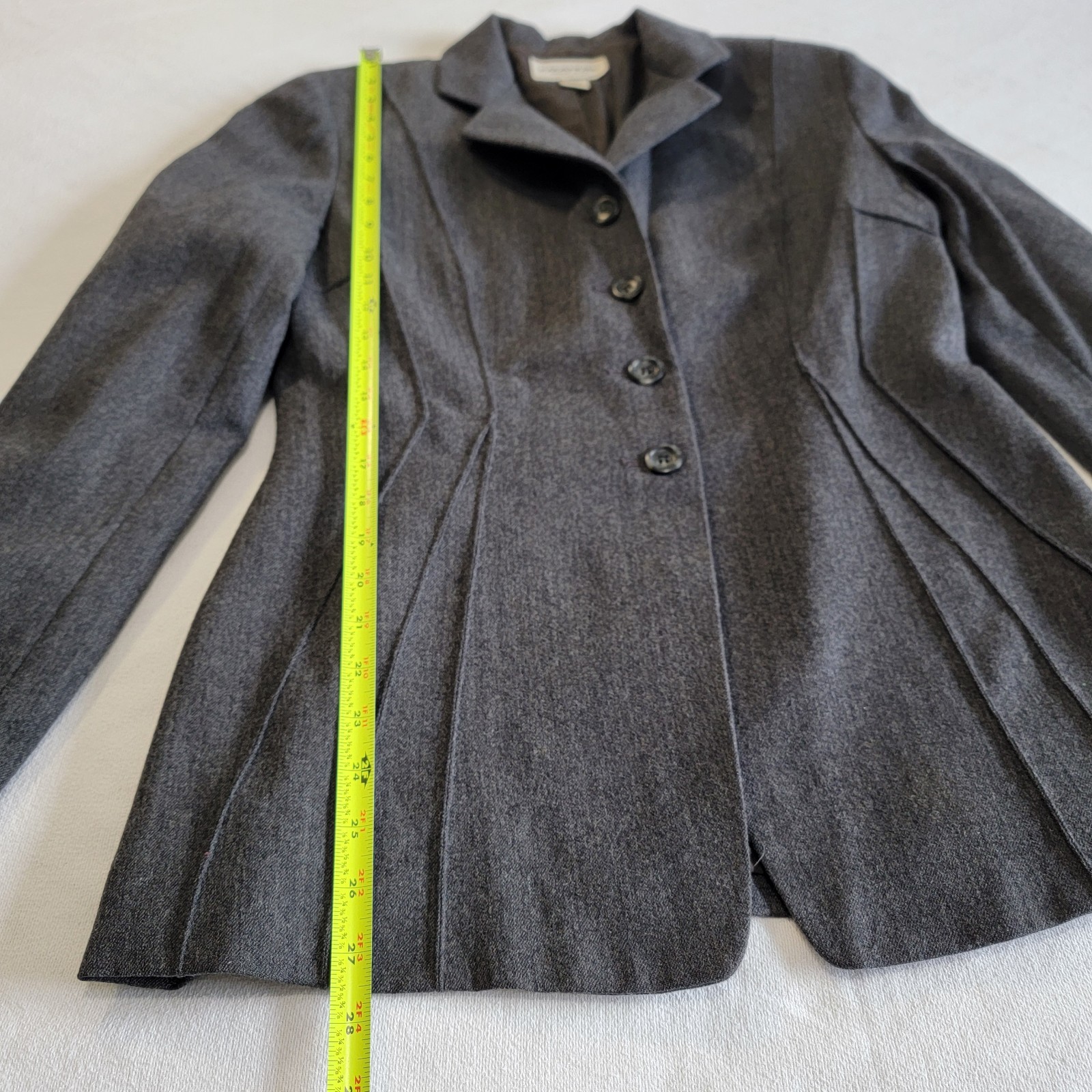 Vintage 90 Single Breasted Blazer Emanuel Ungaro Grey Tailored Women Size S 6/40