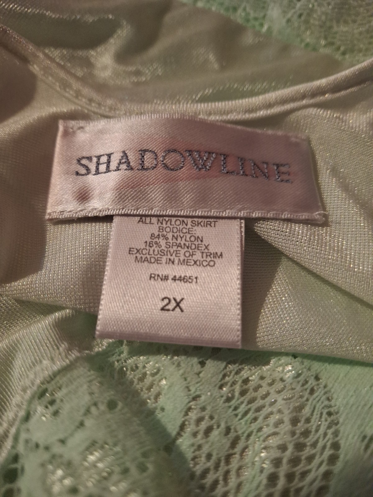 NOS with Tags Shadowline Women&rsquo;s 2X Aqua Negligee Nylon Spandex