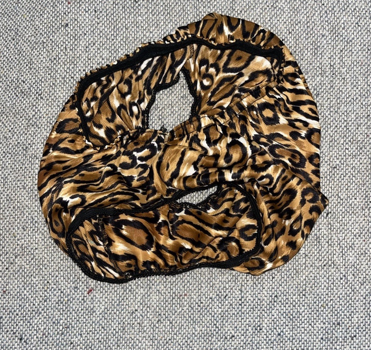 Vintage 60s Nylon Retro Leopard Pattern Print Bikini Sheer Silky Panties Sissy S