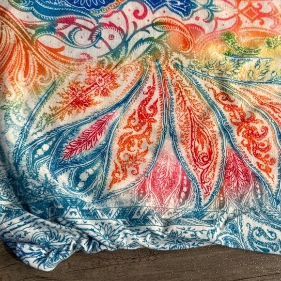 Vintage y2k 2000s Chico&rsquo;s multicoloured feather paisley print top Size: 2