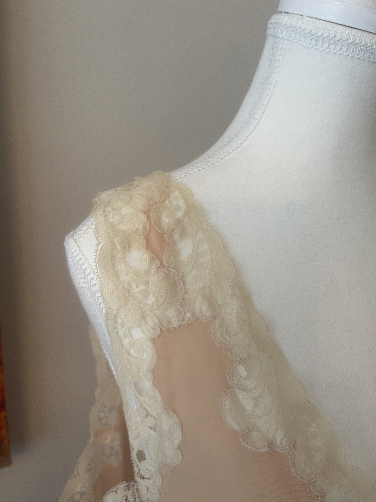 Emilio Pucci For Formfit Rogers Lace Top Slip Dress Lingerie Sz 12-14 Blush Pink