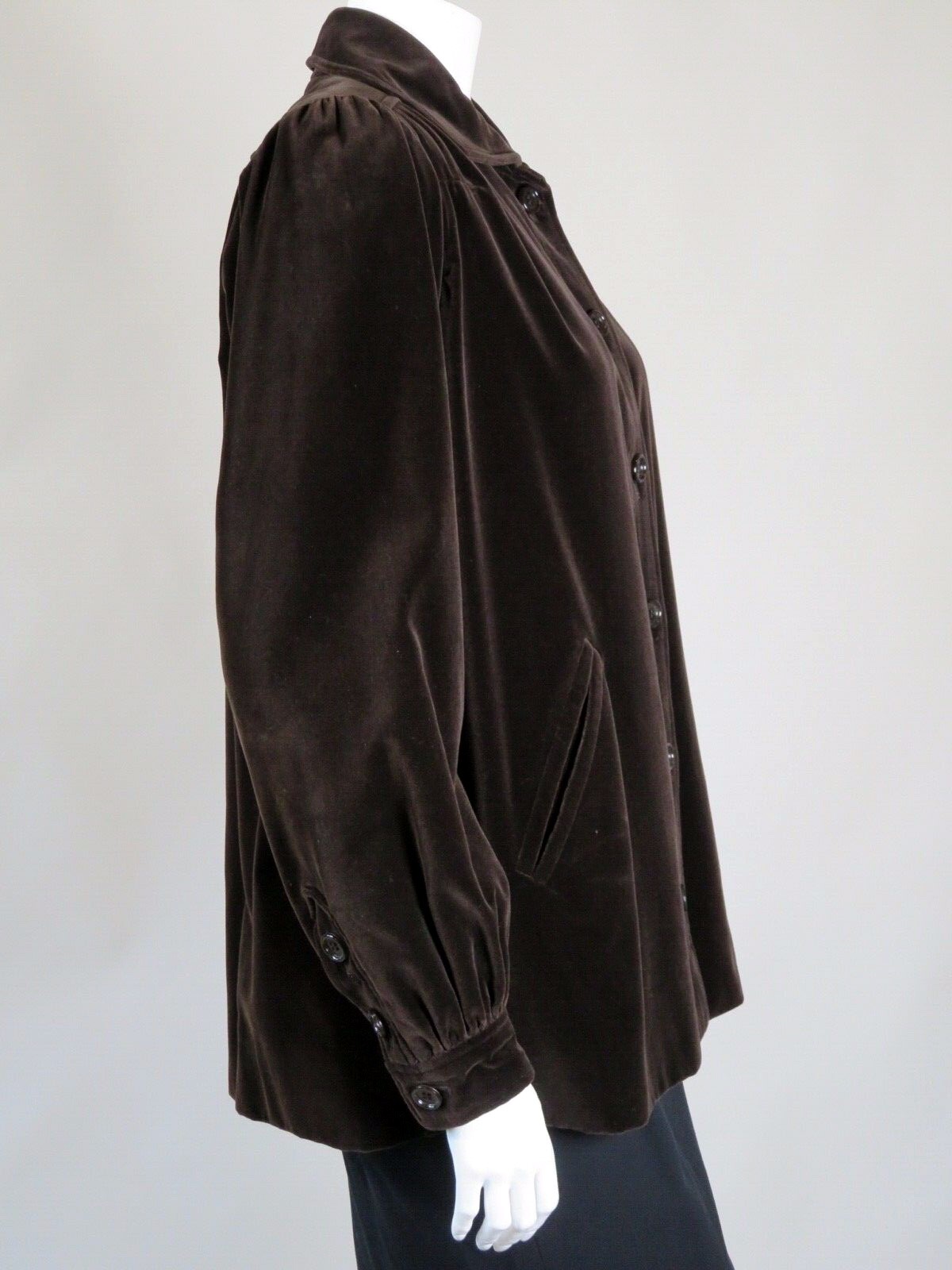 SAINT LAURENT RIVE GAUCHE c. 1980s BROWN VELVET JACKET