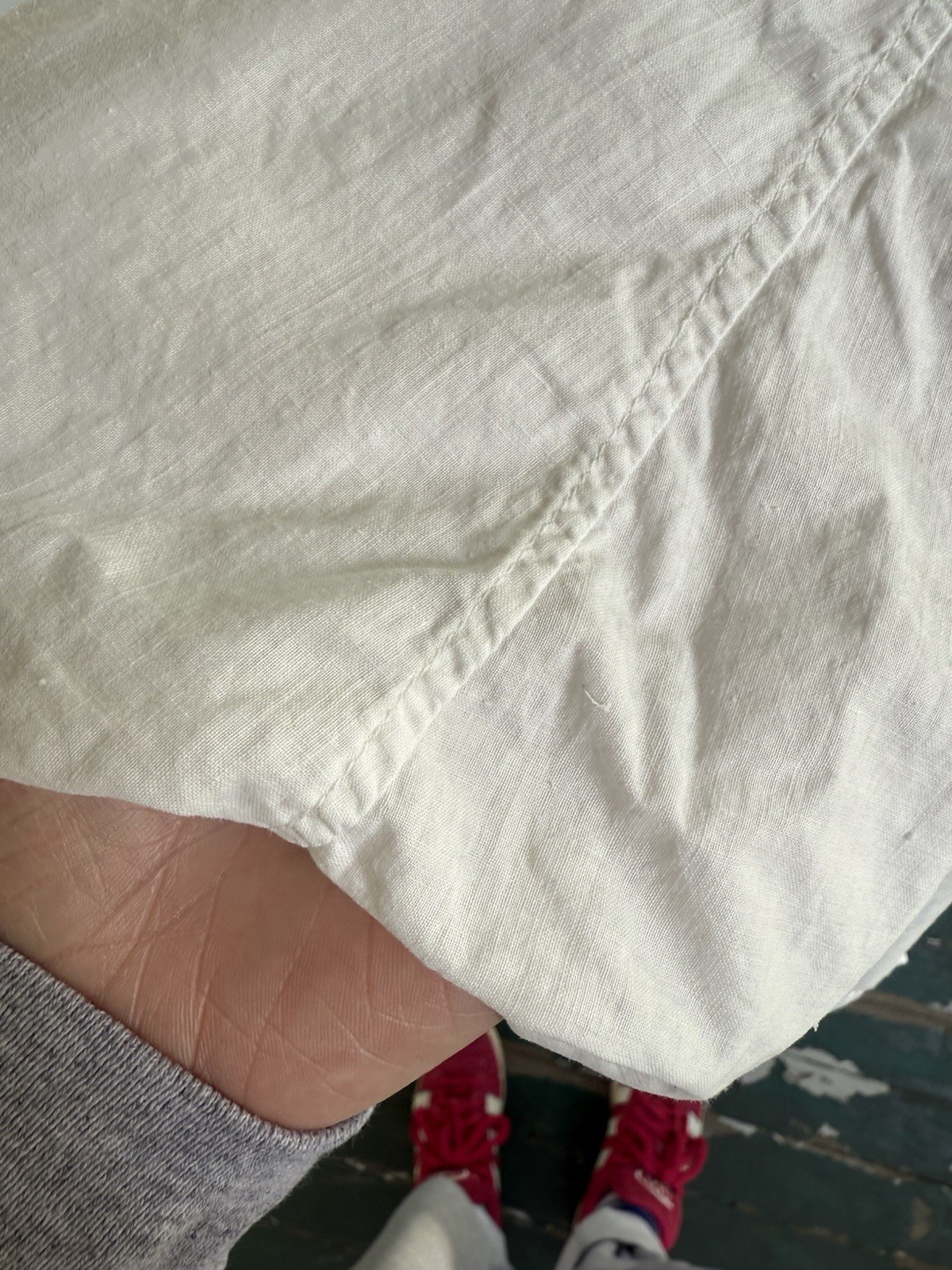 Edwardian Antique White Cotton Bloomers In Rare Waist 34