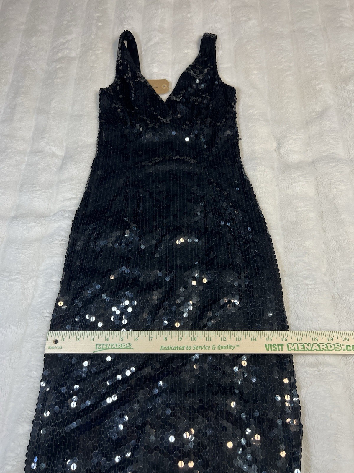 PAPELL BOUTIQUE Evening Black Sequined Dress Gown Women’s Sz 2 *NEW WITH TAGS*