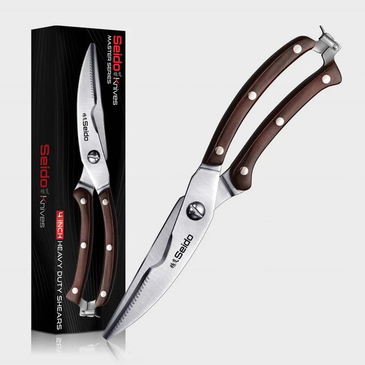 Seido Knives 4&Prime; Pro Kitchen Shears – High-Carbon Stainless Steel, Detachable