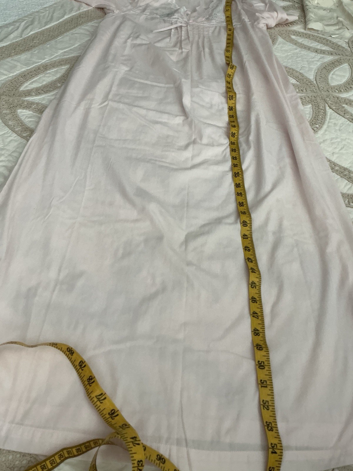 Barbizon Nightgown Medium Pink Authentic Vintage USA Long Lace, Tags Still On