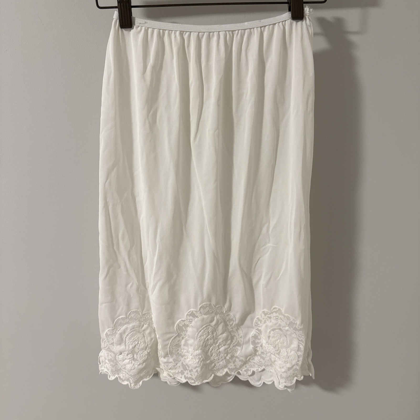 Vintage Charmode Half Slip Medium Ivory Wide Lace Appliques USA
