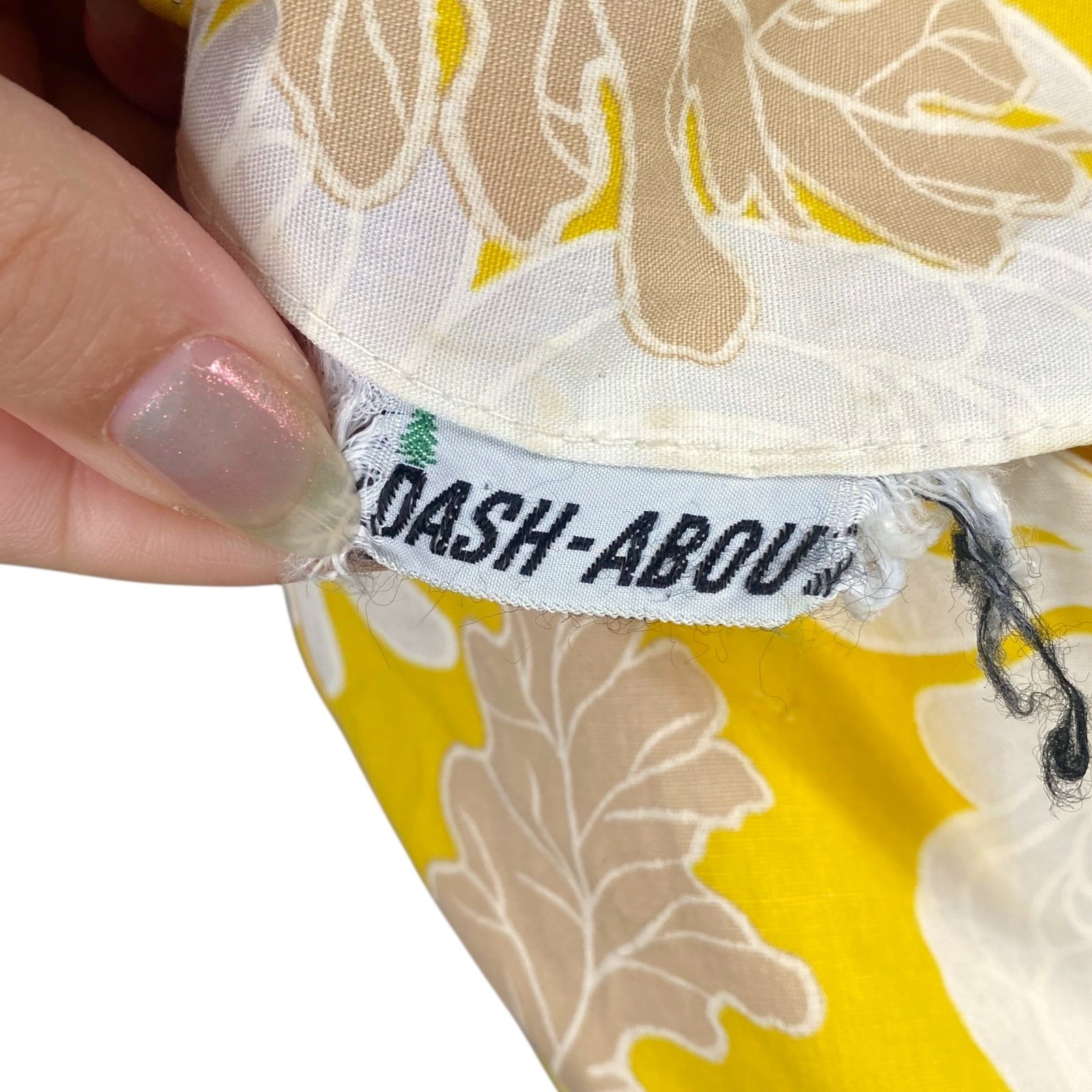 Vtg 60s Dash-About Yellow Floral Split Skirt Scooter Mini Dress SZ 16