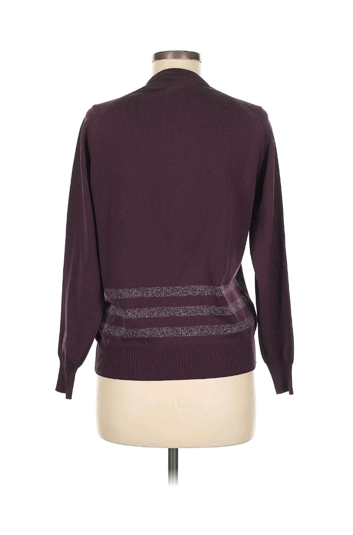Vintage Givenchy Sport Women Button Down Classic Plum Qiana Cardigan Old Money