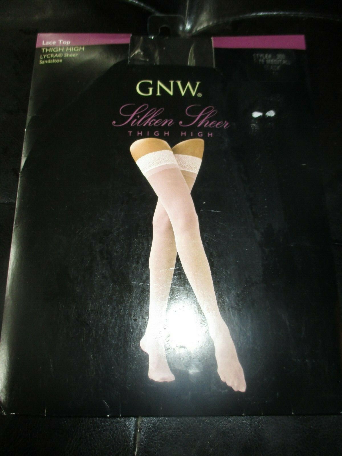 GNW Vintage BLACK Sandaltoe STOCKINGS -Size Medium Tall -105-165 lbs -1990&rsquo;s