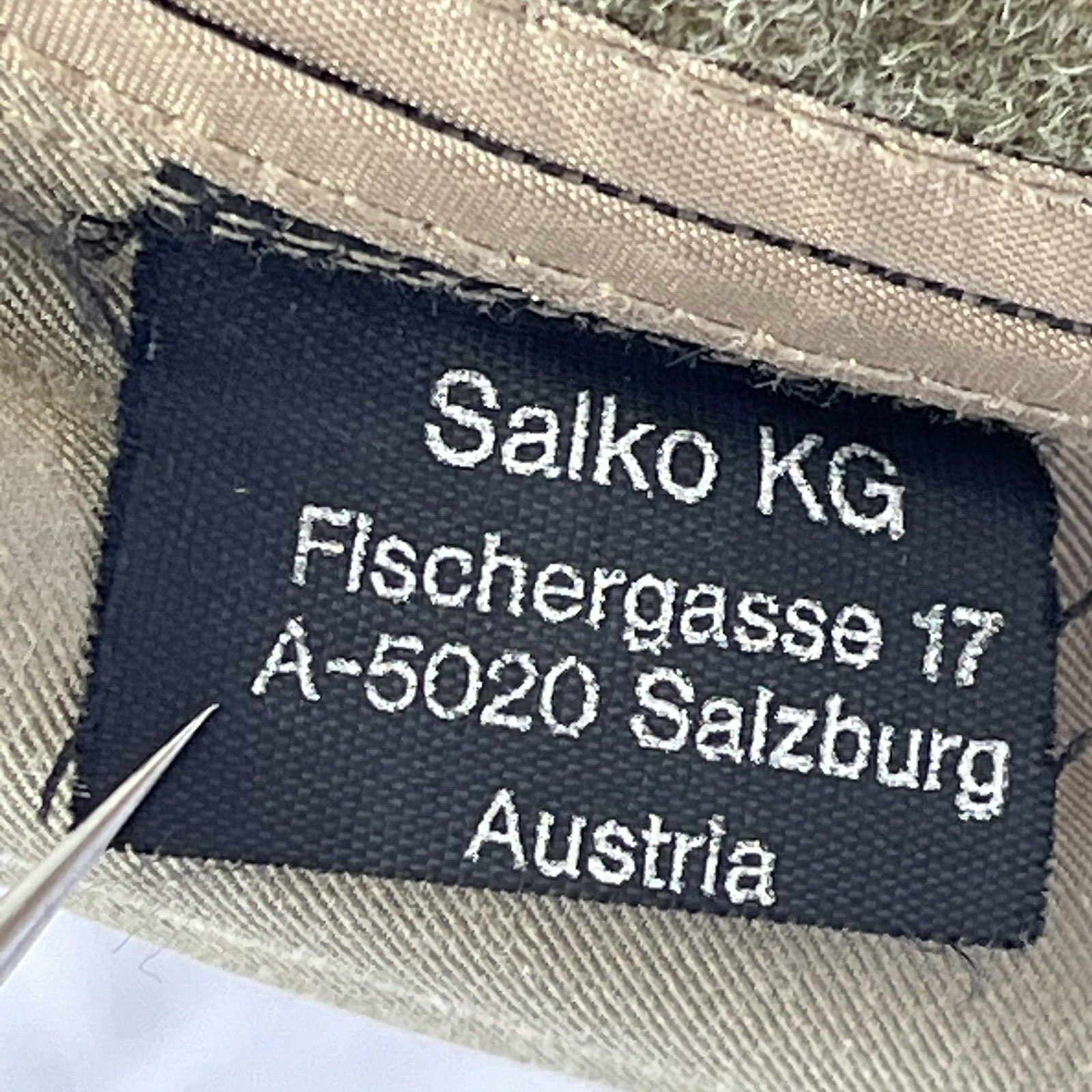 SALKO Austria Wool Cotton Trench Coat Womens 8 EUR38 Khaki Removable Lining Vtg